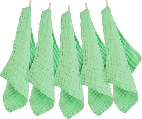 فيفيلاند بيبي موسلين مناشف 12 قطعة لبشرة الطفل الحساسة، منشفة حمام قطنية مكونة من 6 طبقات، مناديل ناعمة لوجه الأطفال حديثي الولادة، هدية رائعة للاستحمام، 12 × 12 بوصة in Kuwait