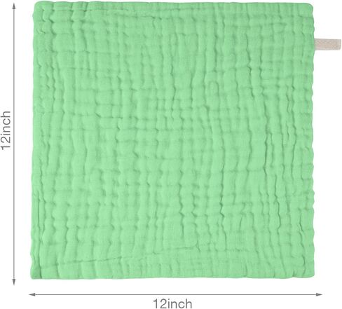 فيفيلاند بيبي موسلين مناشف 12 قطعة لبشرة الطفل الحساسة، منشفة حمام قطنية مكونة من 6 طبقات، مناديل ناعمة لوجه الأطفال حديثي الولادة، هدية رائعة للاستحمام، 12 × 12 بوصة in Kuwait