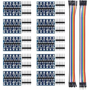 10 قطعة 4 قنوات IIC I2C محول المستوى المنطقي ثنائي الاتجاه 3.3 فولت إلى 5 فولت وحدة محول مع كابل 10 Pin M/F F/F in Kuwait