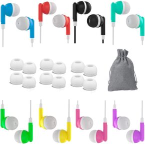 8 Pack Headphones for Kids for School Earbuds Wired Ear Buds Classroom Headphones Set Learning Earphones Student chromebook Bulk for Laptop iPhone Galaxy Gym Computer PL 3.5 Jack Travel Airplane
