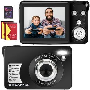 Digital Camera, 30MP 1080P Portable Point and Shoot Camera with SD Card, 2.7" TFT Screen Blogging Camera 8X Digital Zoom Slim Pocket Camera in Saudi Arabia