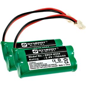 Synergy Digital Cordless Phone Batteries, Compatible with Vtech DS6771-3 Cordless Phone, (Ni-MH, 2.4V, 750 mAh), Combo-Pack Includes: 2 x SDCP-H334 Batteries