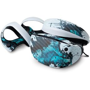 MightySkins Carbon Fiber Skin Compatible with Sony Playstation VR2 - Wild Splash | Protective, Durable Textured Carbon Fiber Finish | Easy to Apply & Change Styles | Made in The USA