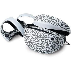 MightySkins Carbon Fiber Skin Compatible with Sony Playstation VR2 - Snow Leopard Print | Protective, Durable Textured Carbon Fiber Finish | Easy to Apply | Made in The USA