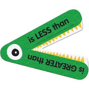 Really Good Stuff Greater Than or Less Than Student Manipulatives - Set of 12 Gators - Grades K-3, Ages 5-8 | Math Classroom & Homeschool Supplies, Counting for Kids