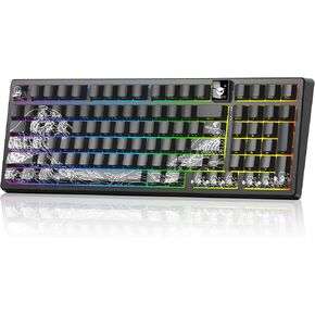 Wireless Mechanical Keyboard With Screen,XVX K98 Tri-Mode Connection RGB Backlit Gaming Keyboard,Creamy Keyboard with Number Pad,Gasket Structure,Hot-Swap Custom Keyboard for Win/Mac-Gundam Retro Grey