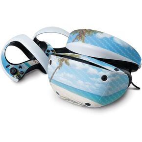 MightySkins Carbon Fiber Skin Compatible with Sony Playstation VR2 - Palm Beach | Protective, Durable Textured Carbon Fiber Finish | Easy to Apply & Change Styles | Made in The USA