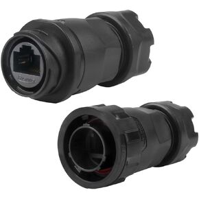 مجموعة موصلات مقاومة للماء CNLINKO YM-20 RJ45، موصل CAT6 Ethernet 8P8C موصل مزدوج المنفذ، مقبس أوعية تركيب اللوحة، موصل مقاوم للماء IP68 (مجموعة RJ45 صفراء في الخط) in Kuwait