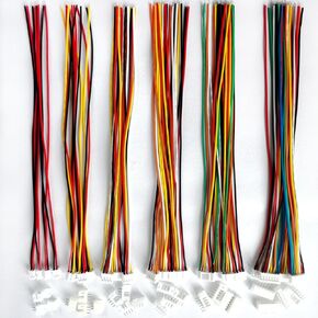 BOJOUL for 24 Sets JST PH 2.0mm 2 + 3 + 4 + 5 + 6 + 7 Pin Male Connector and 26AWG Female Connector Plug with Wire Cable 20cm Used in PCB Toys Household Appliances etc