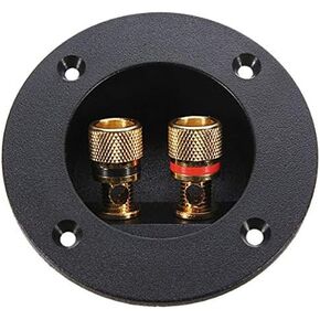 NUOBESTY 2-Way Speaker Box Terminal Cup with Banana Plug, Speaker Box Terminal Binding Post Screw Cup Connector Subwoofer Plug Round Spring Cup Connector