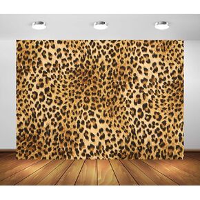 7x5ft Fabric Leopard Photo Backdrop Gold Brown Black Spots Prints Photography Background Adults Birthday Lady Bachelorette Party Decorations Dessert Table Banner Portrait Photo Studio Props