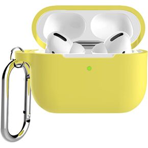 Compatible with AirPods Pro 2nd Generation Case Cover with Keychain, Soft Silicone Skin Case Cover Full Protective Front LED Visible(Beige)
