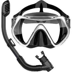 مجموعة غص للكبار من BuyCard، قناع غص مع رؤية بانورامية، معدات غطس مضادة للضباب ومضادة للتسرب، غص علوي جاف للغوص والتدريب على السباحة باللون الأصفر in Kuwait