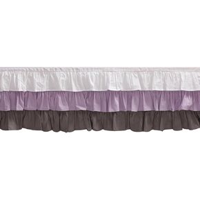 Bacati - Mix N Match Dots 3 Layer Ruffled Crib Skirt (White/Lilac/Purple)