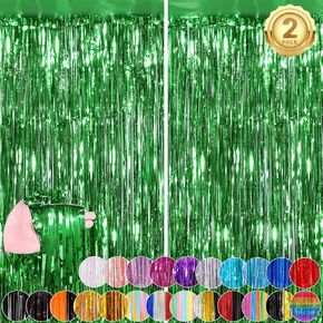 Rainbow Fringe Curtain Party Streamers 4Pack 3.3 x 8.3 Ft Foil Fringe Backdrop Curtains for Birthday Wedding Bridal Baby Shower Holiday Tinsel Streamers Rainbow Party Decorations Door Streamer