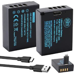 BM NP-W126S Battery with Built-in Charging Port for Fujifilm X-T50 X-100F X-100V X100 VI X-S10 X-T100 XT-200 X-A7 X-H1 X-T10 X-T20 X-T30 X-Pro1 X-Pro3 X-A2 X-A3 X-A5 X-A10 X-E1 X-E2 X-E2S X-E3 Camera