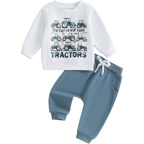 WZTYYDS Baby Boy Clothes Funny Letter Long Sleeve Sweatshirt Pullover Tops Joggers Pants Set Toddler Fall Winter Outfits
