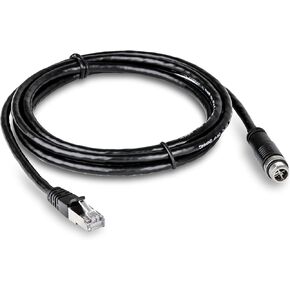 TRENDnet M12 to RJ-45 Industrial Ethernet Cable, 2m (6.5 ft.), TI-CD02, Designed to Connect a PoE Device to The TRENDnet Industrial M12 Railway Switch, Black