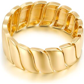 COORWEEL Open Bangle Gold Wide Cuff-Bracelets for Women Jewelry Gifts