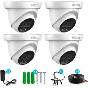 OOSSXX 1944P 5.0Megapixel 4 Pack HD Security Dome Cameras Outdoor Indoor Weatherproof for 720P/1080N/1080P/5MP/4K HD TVI AHD CVI Analog Surveillance CCTV DVR Systems