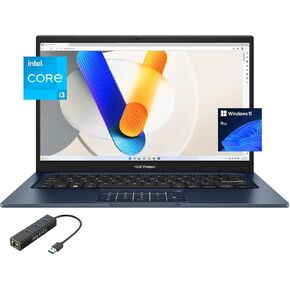 ASUS Vivobook Laptop for Students and Business, 14" FHD Micro-Edge Display, 12th Gen Core i3-1215U(Up to 4.4 GHz), 8GB RAM, 512GB PCIe SSD, WiFi 6E, 180° Lay-Flat, Webcam, USB-C, PDG RJ45, Win 11 Pro