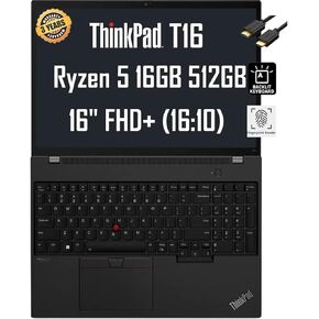 Lenovo ThinkPad T16 Gen 2 16" FHD+ Touchscreen Business Laptop (3-Yr Warranty, 10-Core i5-1335U (>i7-1255U) 32GB DDR5 RAM 1TB SSD), Backlit KYB, FP Reader, 1080p Webcam, Win 11 Pro w/AI Copilot