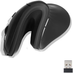 ماوس لاسلكي، ماوس لاسلكي مريح قابل لإعادة الشحن 2.4 جيجا مع 3 نقاط لكل بوصة قابلة للتعديل للكمبيوتر والكمبيوتر المحمول وسطح المكتب والكمبيوتر الشخصي وماك بوك والكمبيوتر المحمول، أسود in Kuwait