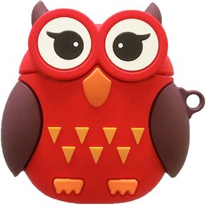 Wireless Charging Earphone Case Compatible with Airpods 1 & 2, Cute Lucky Fish Design Soft Silicone Full Body Protective Cover, Earbuds Accessories with Hook (Fish)