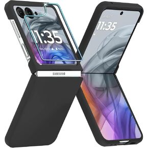 Case for Motorola Razr 2024 Cover,Moto Razr 2024 Phone Case with Front Screen Protector,Slim-Fit Hard PC Bumper Shockproof Protective Cases for Motorola Moto Razr 2024 5G,Black