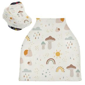 Cute Dragon Baby Car Seat Covers for Newborn, Breathable Nursing Cover for Breastfeeding Moms, Baby Stroller/Shopping Cart/Stretchy Carseat Cover for Boy & Girl