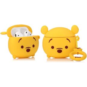 TEMTOOE Silicone Case Compatible for Apple Airpods 1&2 Lightweight Cover[Cartoon Pattern][Designed for Kids Girl and Boys](Cute Winnie)