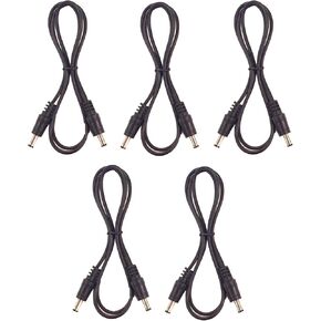 5 Pack of 36 Inch 22 AWG DC Power Cable Male to Male 3 Foot 5.5mm X 2.1mm Barrel Plug