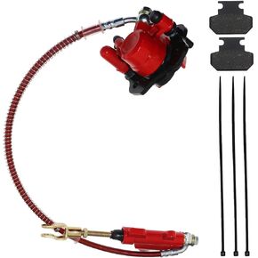 PRO BAT Rear Brake Master Cylinder Caliper + Brake Pad Assembly for 50cc 70cc 90cc 110cc 125cc Chinese Quad Taotao Boulder B1 Coolster 3050HD ATV Kids Four Wheeler， Blue