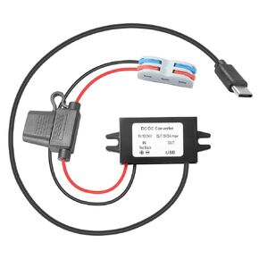DC to DC 8V-32V 12V or 24V Step Down to 5V 3A Power Converter USB Connector 15W Waterproof Power Transformer Car Power Voltage for Golf Cart Club Car