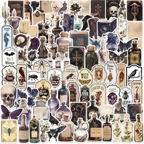 100 PCS Potion Labels Stickers Vintage Apothecary Stickers Dark Academia Stickers Halloween Labels Poison Stickers Witchy Scrapbooking Supplies
