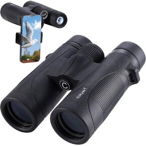 Binoculars for Adults High Powered: 12x42 HD Zoom Binocular for Bird Watching Hunting - Powerful Lightweight Waterproof Binoculars with Phone Adapter for Travel Cruise Ship Stargazing Hiking