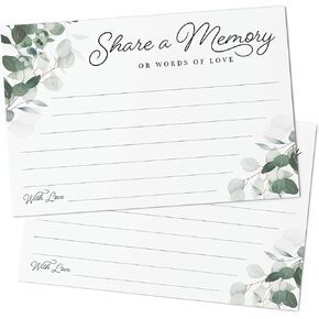 CARDAMONOLY شارك بطاقة ذاكرة للاحتفال بالحياة - 6 × 4 - عبوة من 50 - لكتاب تسجيل الدخول للجنازة من أجل الخدمة التذكارية، وكتاب ضيوف الاحتفال بالحياة، وكتاب ذاكرة التخرج in Kuwait