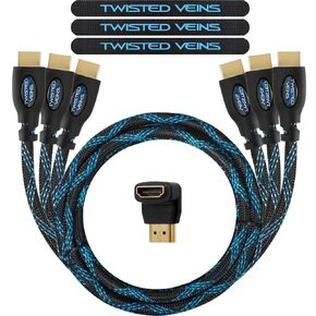 HDMI Cable 1.5 ft (Actually 1.6ft / 0.5m), 3-Pack, Premium HDMI Cord Type High Speed with Ethernet, Supports HDMI 2.0b 4K 60hz HDR on Most Devices and May Only Support 4K 30hz on Some Devices