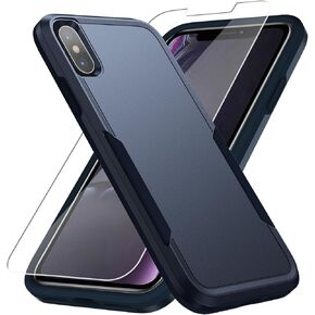 for iPhone Xs Max Case, with Screen Protector,[Military Grade Drop Tested] Heavy-Duty Tough Rugged Shockproof Protective Case for iPhone Xs Max 6.5 inch, Black