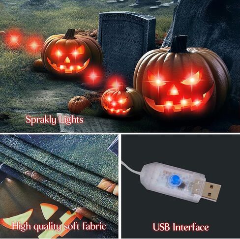 Light Up Halloween Garage Door Cover Halloween Backdrop Cemetery Backdrops Halloween Garage Wall Decorations for Photography Spooky Halloween Outdoor Home Yard Background 6ft x 13ft in Saudi Arabia