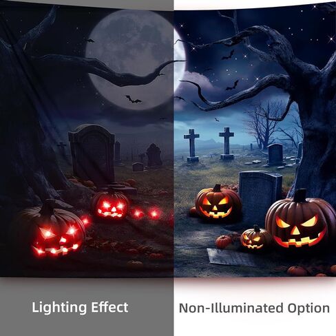 Light Up Halloween Garage Door Cover Halloween Backdrop Cemetery Backdrops Halloween Garage Wall Decorations for Photography Spooky Halloween Outdoor Home Yard Background 6ft x 13ft in Saudi Arabia