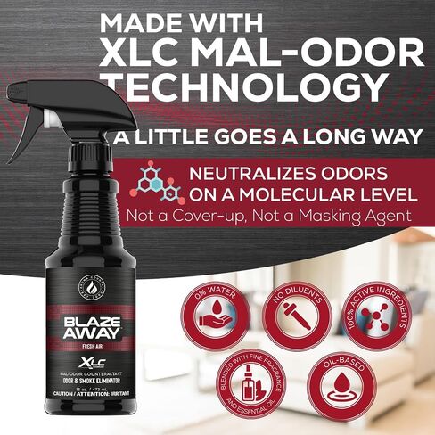 Blaze Away Commercial Air Freshener/Odor Eliminator & Smoke Neutralizer Spray - Professional Odor Removal - Cleans Strong Odors on a Molecular Level - 16 oz. Big Blaster Sprayer- Pack of 6 in Saudi Arabia