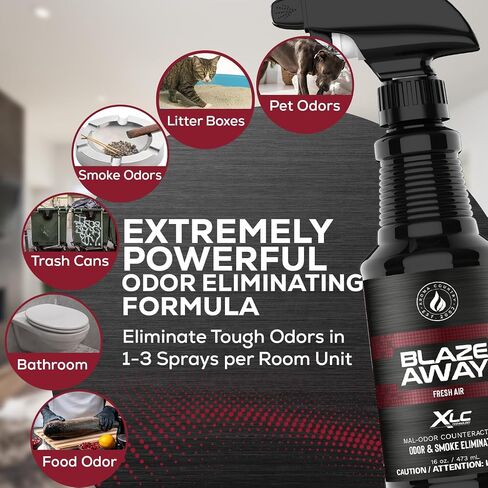 Blaze Away Commercial Air Freshener/Odor Eliminator & Smoke Neutralizer Spray - Professional Odor Removal - Cleans Strong Odors on a Molecular Level - 16 oz. Big Blaster Sprayer- Pack of 6 in Saudi Arabia