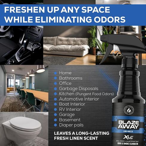 Blaze Away Commercial Air Freshener/Odor Eliminator & Smoke Neutralizer Spray - Professional Odor Removal - Cleans Strong Odors on a Molecular Level - 16 oz. Big Blaster Sprayer- Pack of 6 in Saudi Arabia