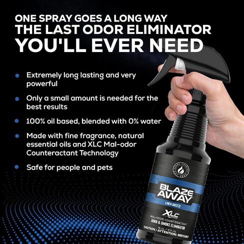 Blaze Away Commercial Air Freshener/Odor Eliminator & Smoke Neutralizer Spray - Professional Odor Removal - Cleans Strong Odors on a Molecular Level - 16 oz. Big Blaster Sprayer- Pack of 6 in Saudi Arabia