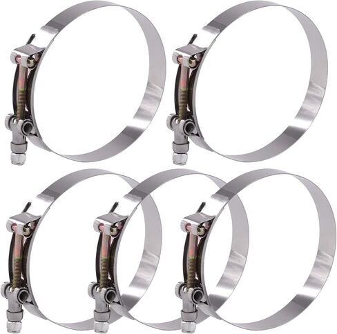 Glarks 10Pcs 5 Sizes 38-94mm Stainless Steel T-Bolt Hose Clamps Turbo Intake Soft Hose Intercooler Clamps Assortment Set in Saudi Arabia