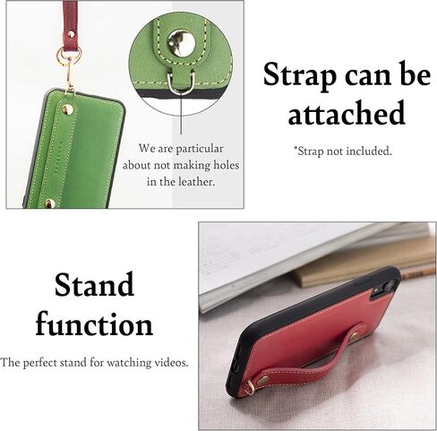 Hanatora - جراب هاتف iPhone 13 صغير من الجلد الإيطالي مصنوع من الجلد الإيطالي، جراب هاتف ذكي لمنع السقوط، وظيفة الوقوف، حزام عملي، حزام يدوي، تصميم سادة باللون الأزرق السماوي GH-13 Mini-Blue-M in Kuwait