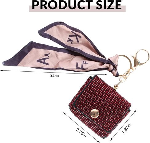 AirPods Case Rhinestones Cover PU Leather Cases Mini Bag Comatible with AirPods 1/2 Ribbon Design AirPods Bags Keychains Protective Cover Bags for Airpods 1/2 (White) in Saudi Arabia