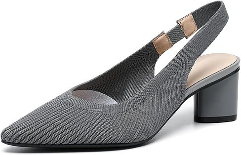 المرأة محبوكة أشار تو Slingback مضخات الأزياء شريط مرن عارية الذراعين كعب منخفض مكتنزة الراحة اللباس الصنادل عارضة الانزلاق على حزب أحذية العمل الرسمية in Saudi Arabia