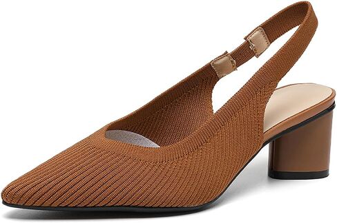 المرأة محبوكة أشار تو Slingback مضخات الأزياء شريط مرن عارية الذراعين كعب منخفض مكتنزة الراحة اللباس الصنادل عارضة الانزلاق على حزب أحذية العمل الرسمية in Saudi Arabia